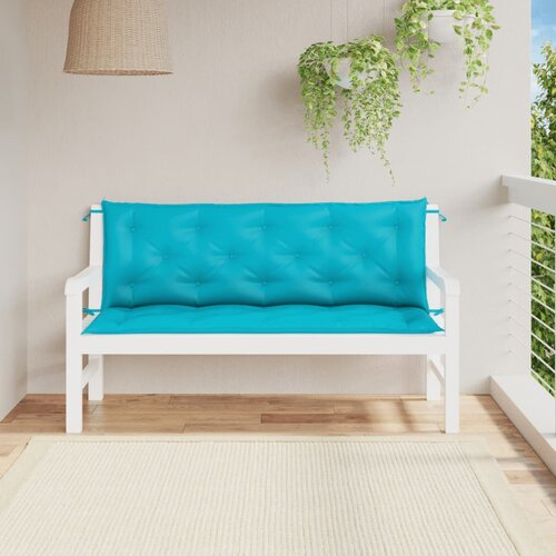 VidaXL Blazina za vrtno klop 2 kosa turkizna 150x50x7 cm blago Slike