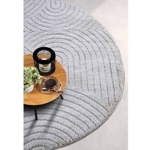 Elle Decoration Svijetlo sivi okrugao tepih &amp;oslash; 160 cm Panglao New York Light Grey &amp;ndash; Slike