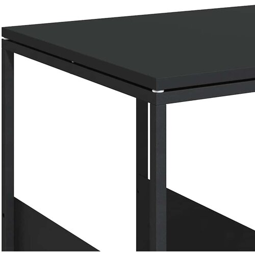 Bočni stolić s kotačima crni 55x36x63,5 cm konstruirano drvo Slike