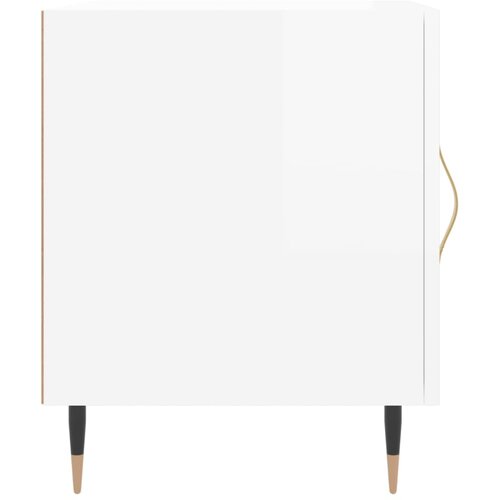  Noćni ormarići 2 kom sjajni bijeli 40x40x50cm konstruirano drvo Slike