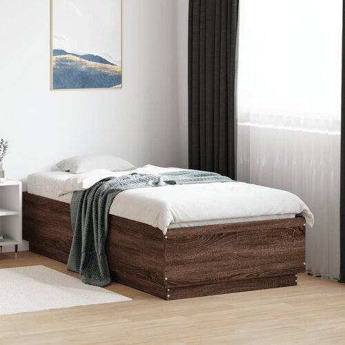  Okvir krevet s LED svjetlima 75x190 cm od konstruiranog drva Cene