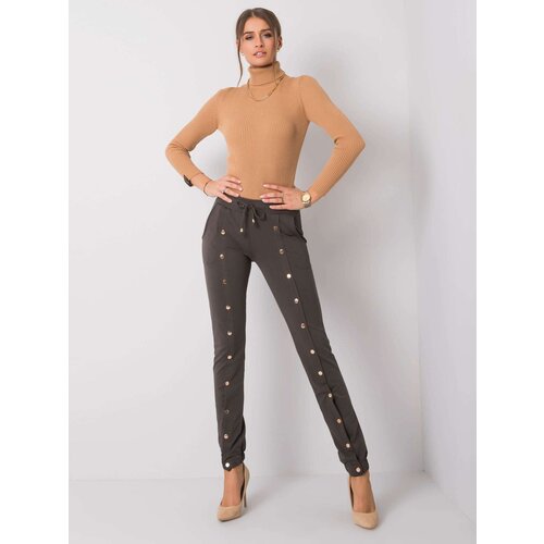 RELEVANCE Sweatpants-RV-DR-6016.08-dark khaki Cene