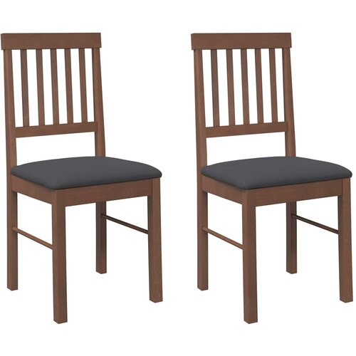 Maison Chic Jedilni stoli - Vzorci stoli z blazinami 2 kosa Brown Solid Wood Rubber A1473, (22031286) Slike