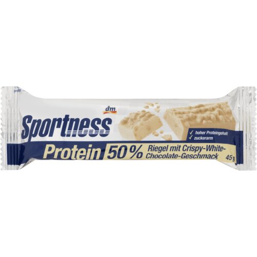 Sportness energetska štanglica sa 50% proteina i ukusom krispi bele čokolade, prelivena belom čokoladom 45 g Cene