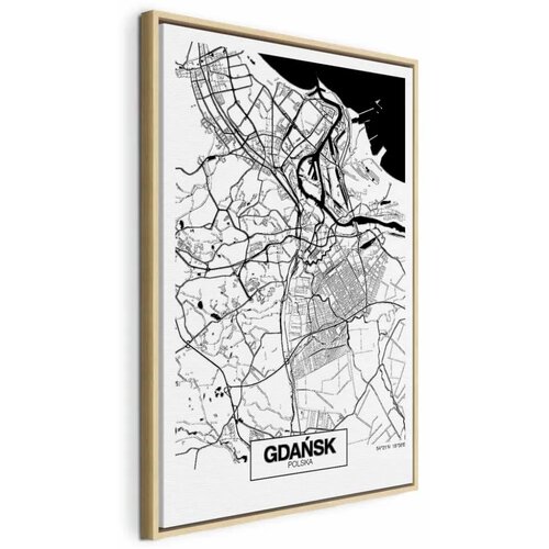  Slika - City Plan: Gdansk (1 Part) Vertical 80x120 U prirodnom drvenom okviru Cijene