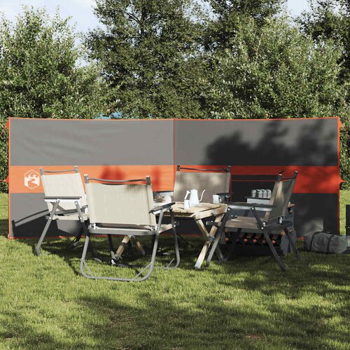 vidaXL Vetrobran za kampiranje sivo oranžen 344x120 cm vodoodporen Cene