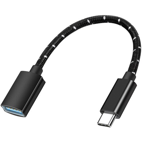 INF USB-C na USB-A OTG kabel &amp;mdash; USB 3.2 10Gbps, pleten nylon in aluminij Black, (5000300609) Slike