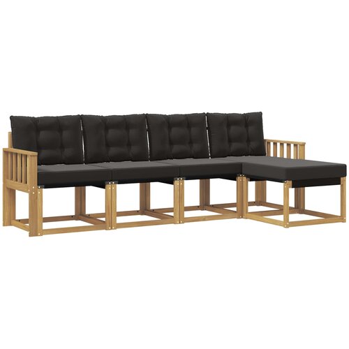 vidaXL Zunanja garnitura za sedenje z blazino 5 pcs Bela in črna, (5000282559) Cene