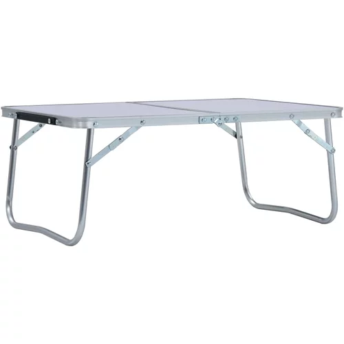 vidaXL Zložljiva miza za kampiranje bela iz aluminija 60x40 cm