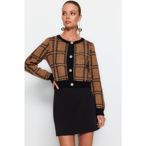 Trendyol Black Soft-Textured Accessories, Shimmering Knitwear Cardigan Cene
