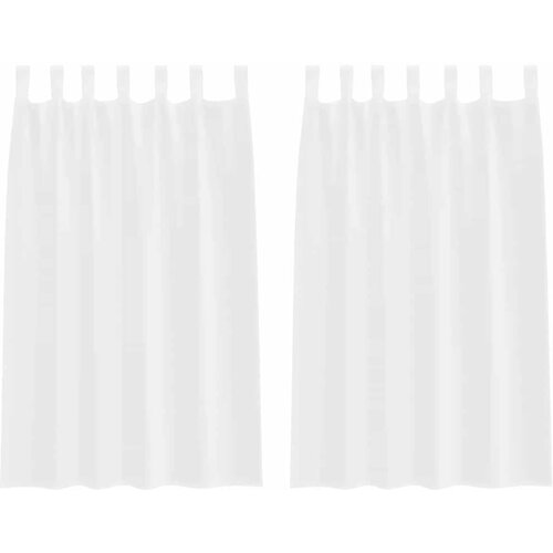 Voile zavjesa sa zavjesama 2 pcs Bijelo 175 x 140 cm Poliester Slike