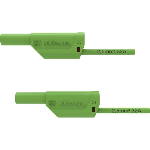 Sch&amp;uuml;tzinger VSFK 8500 / 2.5 / 100 / GN varnostni merilni kabel [4 mm mo&amp;scaron;ki konektor - 4 mm mo&amp;scaron;ki konektor] 100.00 cm zelena 1 kos, (20423006) Slike