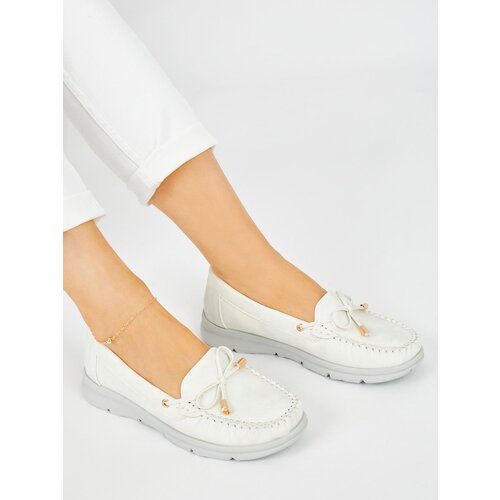 SEASTAR White comfortable faux leather loafers Slike