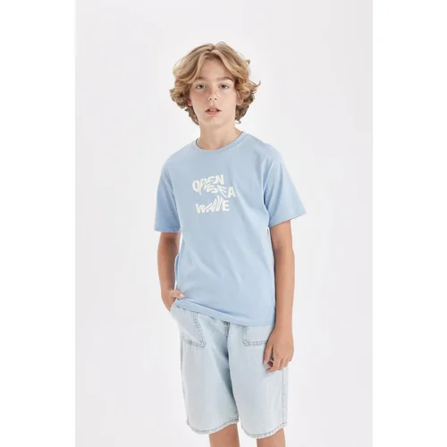 Defacto Boy's Crew Neck Printed Short Sleeve T-Shirt