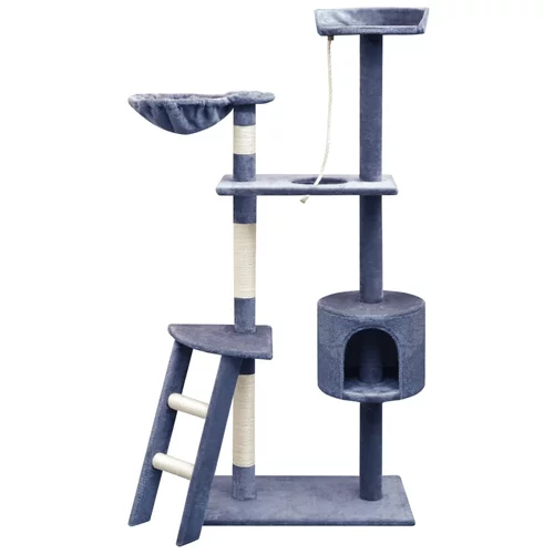  Penjalica Grebalica za Mačke sa Stupovima od Sisala 150 cm Tamno Plava