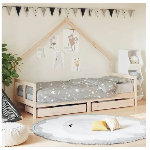 vidaXL Okvir za dječji krevet s ladicama 80 x 200 cm masivna borovina