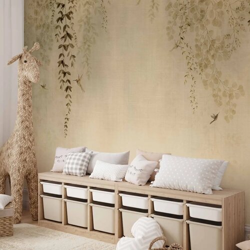  Foto tapeta - Beige Hummingbirds 250x175 Vodootporna Slike