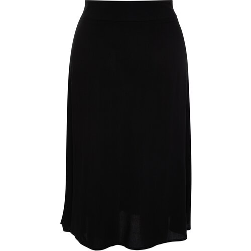 Trendyol Curve Black Viscose Woven Skirt with Slit Detail. Cene