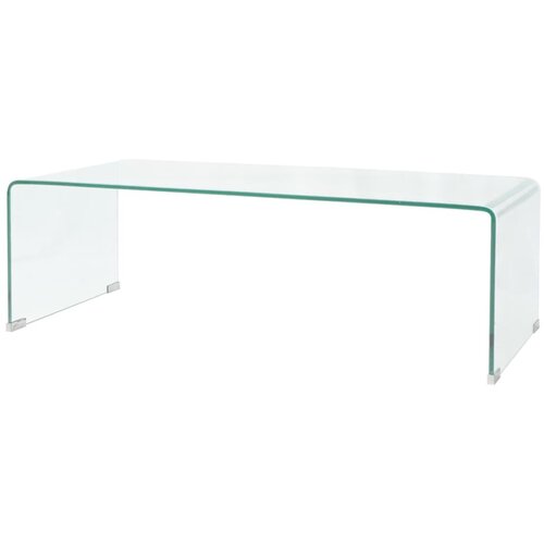 The Living Store Klubska mizica iz kaljenega stekla 98x45x30 cm prozorna - Klubska Mizica, (21573631) Cene
