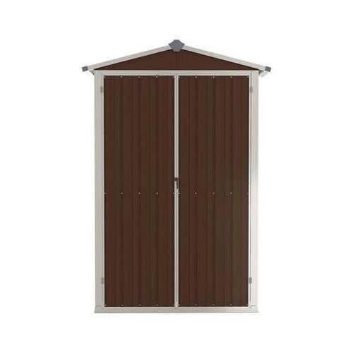 VidaXL Vrtno spremi&amp;scaron;te smeđe 107,5 x 46 x 183 cm od pocinčanog čelika Slike