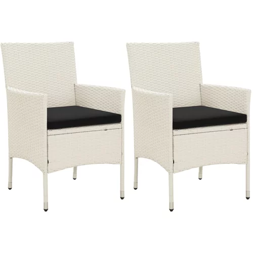  Vrtne stolice s jastucima 2 kom od poliratana bijele