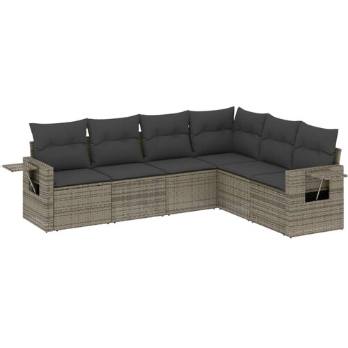 vidaXL 6-dijelni set vrtnih sofa od poliratana s jastucima sivi Cijene