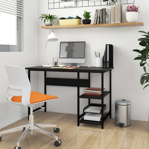 Furnova Računalniška miza črna 105x55x72 cm MDF in kovina, (22045216)