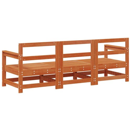  Sekcionalna sofa 3 Komad Vosak Smeđa Masivna borovina Slike