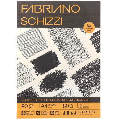 Fabriano Schizzi, blok za skiciranje, 90g, 80 lista - odaberite format Slike