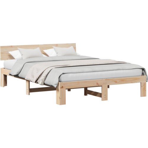 vidaXL Krevetna konstrukcija s uzglavljem 160x200 cm od masivne borovine Cene