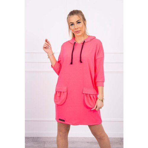 Kesi Pink neon dress with hood Slike