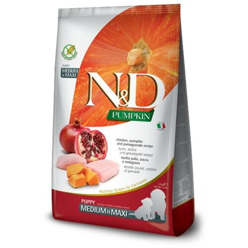 N&d suva hrana za štence pumpkin medium/maxi piletina, bundeva i nar 2,5kg Cene