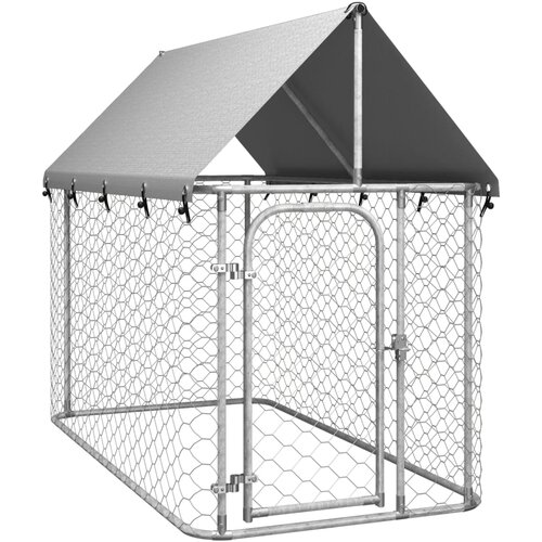vidaXL Vanjski kavez za pse s krovom 200 x 100 x 150 cm Cijene