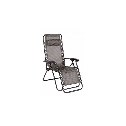 Green Bay baštenska stolica podesiva metalna sa jastukom MESSINA crno-siva 023413 Slike