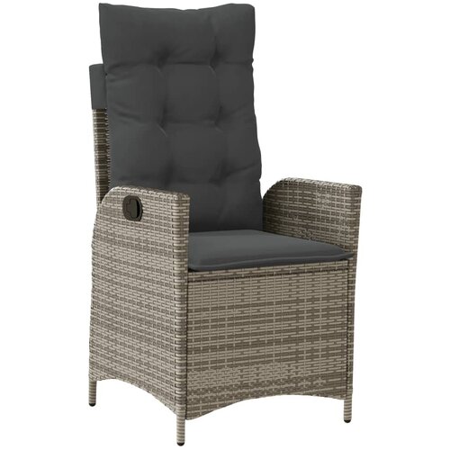 Maison Chic Nastavljiv Vrtni Stoli - Stol za vrt z blazinami siv poli ratan JS29, (21878302) Slike