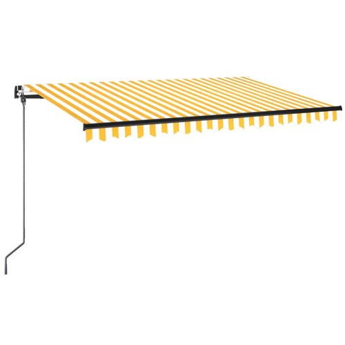 Maison Chic Ročno zložljiva tenda - Senčniki z LED lučmi 400x350 cm rumena in bela, (22041287) Slike