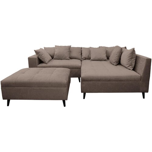 MID.YOU Ecksofa inkl. Hocker, gladka tkanina rjava Cene