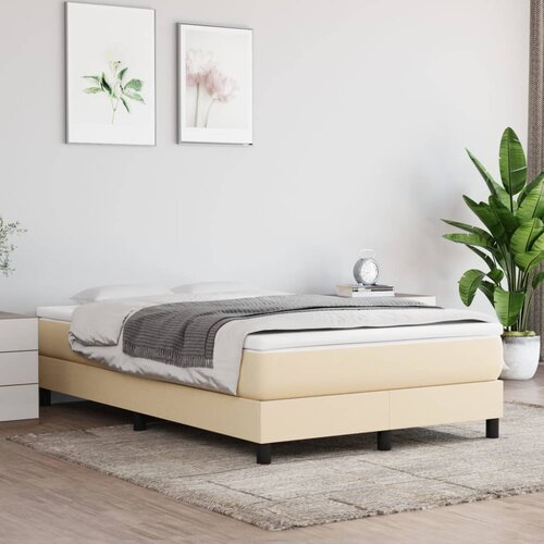  S oprugama i madracem krem 120 x 200 cm od tkanine Slike