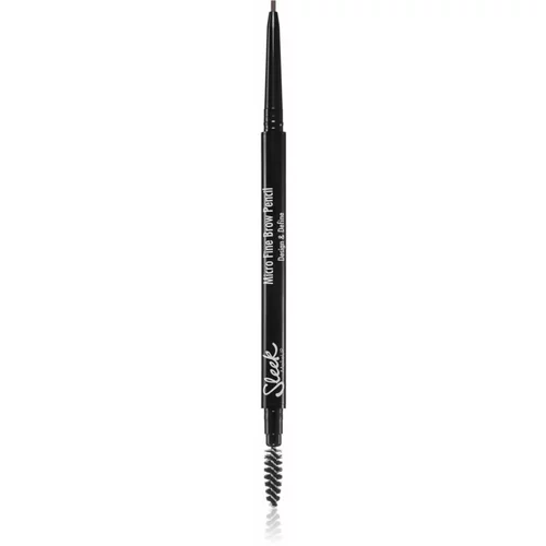 Sleek Micro-Fine Brow Pencil vodoodporen svinčnik za obrvi s krtačko odtenek Dark Brown 6,3 g