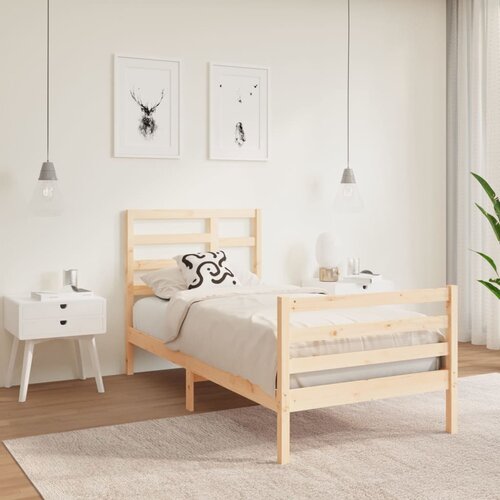 VidaXL Okvir za krevet od masivnog drva 90 x 190 cm 3FT jednokrevetni Slike