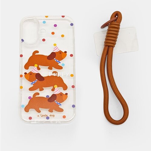 Sinsay Prozirna maskica za iPhone 13/14/15/16/17 s motivom pasa i trakicom Slike