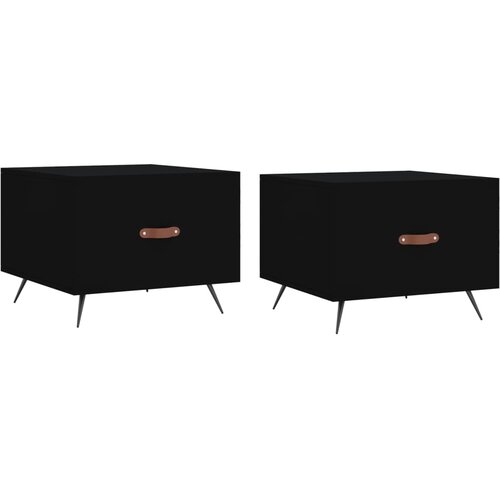  Stolići za kavu 2 kom crni 50x50x40 cm od konstruiranog drva Crna Slike