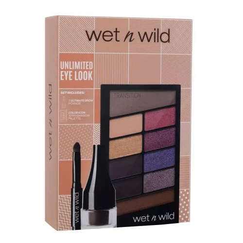 Wet'n wild Unlimited Eye Look Set paleta senčil za oči 10 g + puder za obrvi Medium Brown 2,5 g