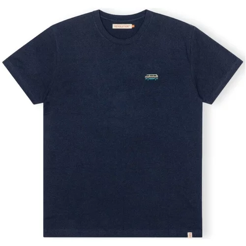 Revolution Majice & Polo majice T-Shirt Regular 1342 BUS - Navy/Melange Modra