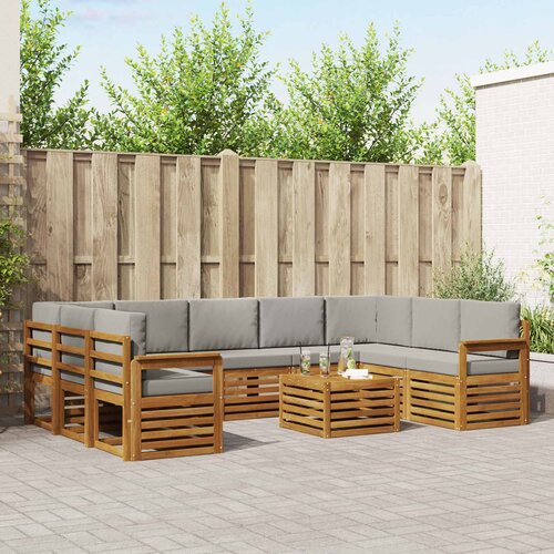  Setovi sofa 10 pcs Prirodna i svijetlo siva Čvrsto drvo akacije Cene