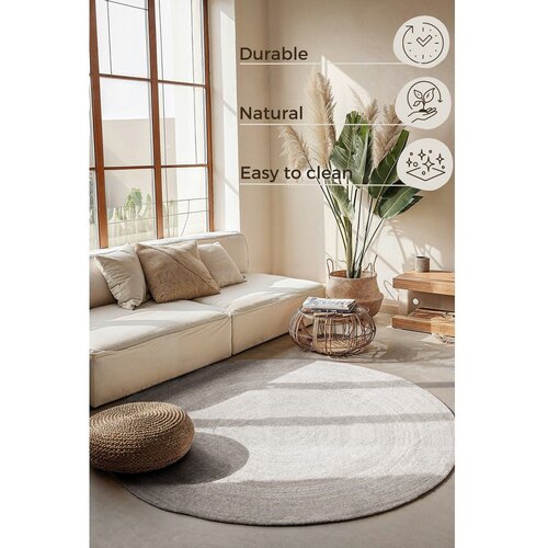Hanse Home Bela obojestranska/ročno tkana okrogla preproga iz jute &amp;oslash; 140 cm Braided &amp;ndash; Slike