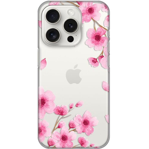  Torbica silikonska print skin za iphone 15 pro 6.1 rose flowers Slike