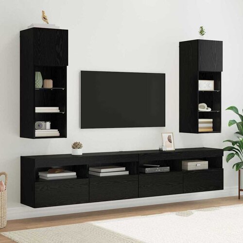  Zidni TV ormari Zidne 2 pcs Crni hrast 30,5 x 30 x 90 cm Cene