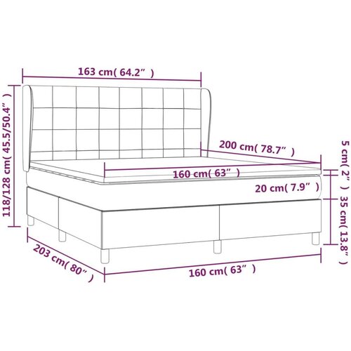  S oprugama i madracem plavi 160x200 cm od tkanine Slike