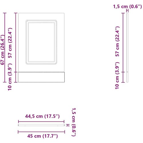 VidaXL Plo&amp;scaron;ča za pomivalni stroj Kalmar sonoma hrast 45x1,5x67 cm Slike